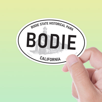 Bodie Ghost Town White Oval Sticker 3" & 4"