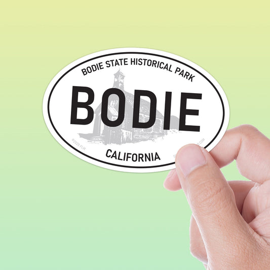 Bodie Ghost Town White Oval Sticker 3" & 4"