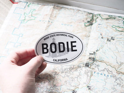 Bodie Ghost Town White Oval Sticker 3" & 4"