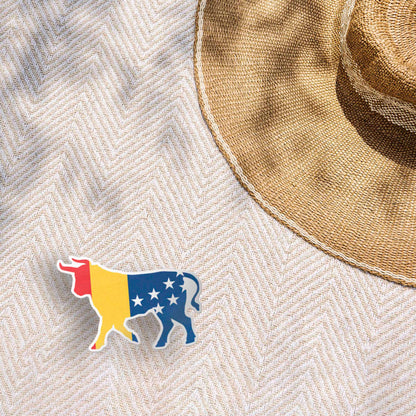 Durham NC Flag Bull Sticker - Cool North Carolina Decal