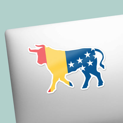 Durham NC Flag Bull Sticker - Cool North Carolina Decal