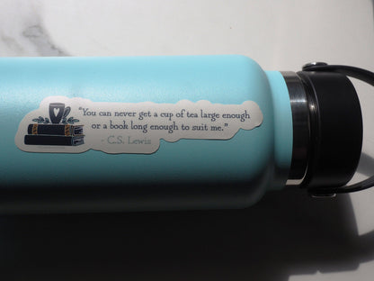 Tea & Books CS Lewis Quote Sticker