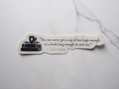 Tea & Books CS Lewis Quote Sticker