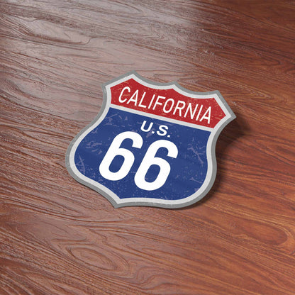 California Blue Route 66 Sticker - Cool CA Vintage Highway Sign Decal