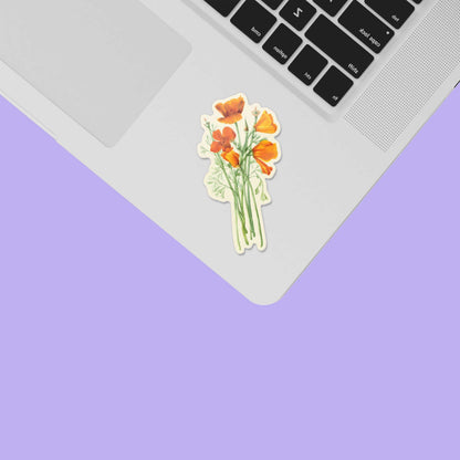 Mini California Poppy Sticker