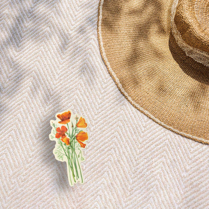 Mini California Poppy Sticker