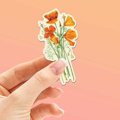 Mini California Poppy Sticker