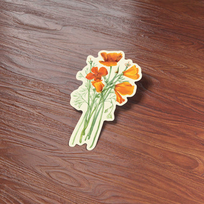 Mini California Poppy Sticker