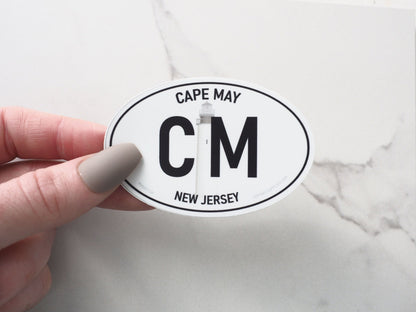 White Oval Cape May New Jersey Sticker