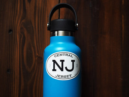 Central Jersey White Oval NJ Sticker
