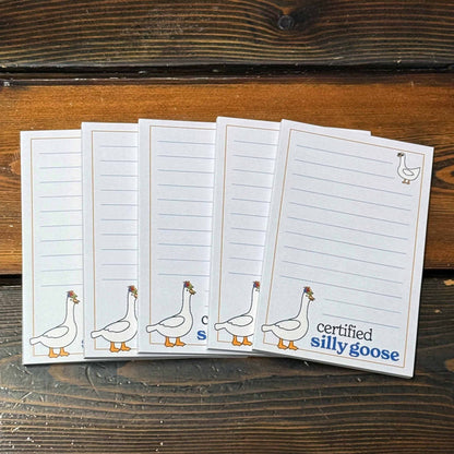 Certified Silly Goose Notepad - Funny 4" x 6" Memo Pad