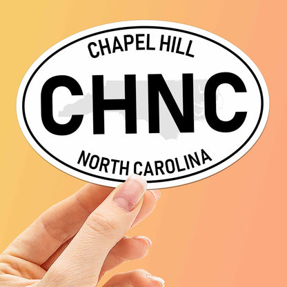Chapel Hill North Carolina White Oval NC Bumper Sticker