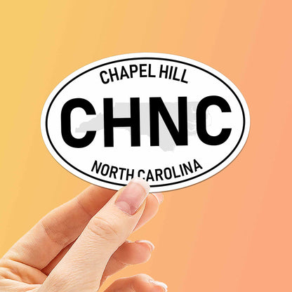 Chapel Hill North Carolina White Oval NC Bumper Sticker