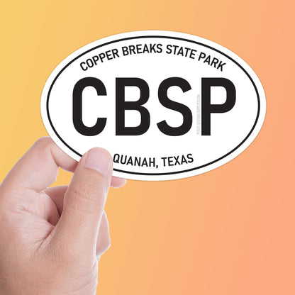 Copper Breaks State Park Texas White Oval Sticker