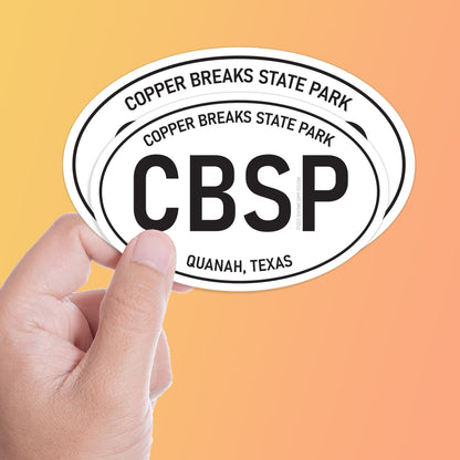 Copper Breaks State Park Texas White Oval Sticker