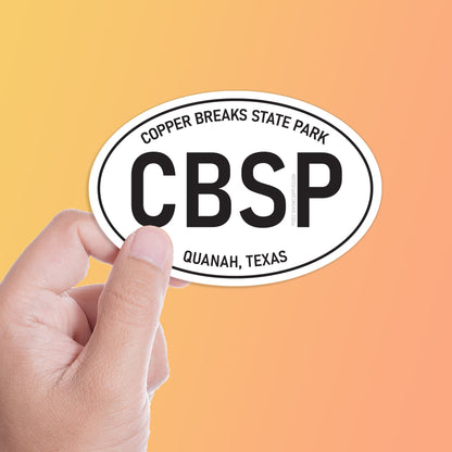 Copper Breaks State Park Texas White Oval Sticker