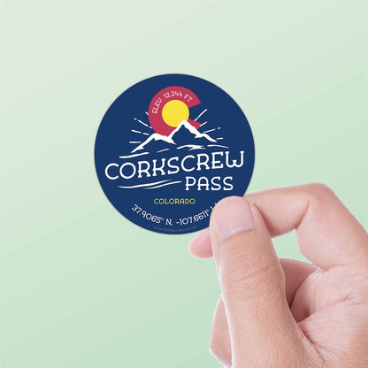 Corkscrew Pass Colorado Stickers