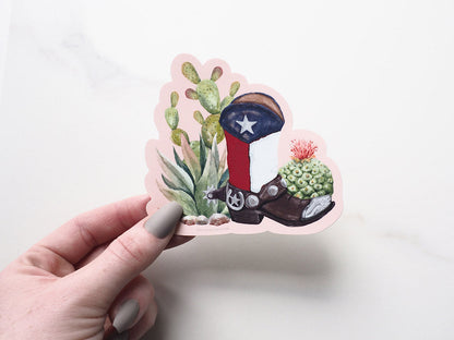 Cactus and Cowboy Boots Texas Sticker