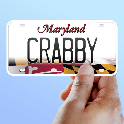 Crabby Maryland License Plate Sticker