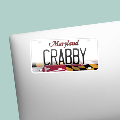 Crabby Maryland License Plate Sticker