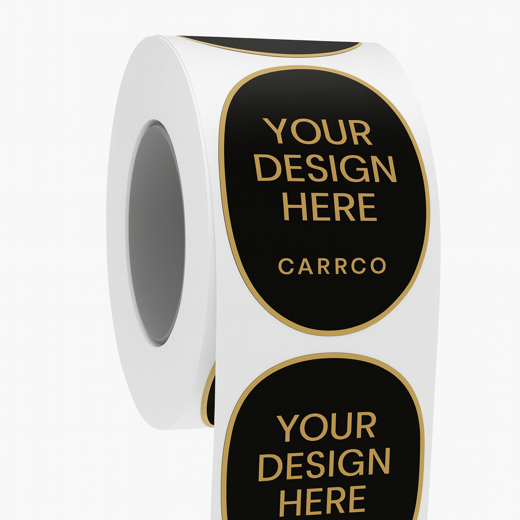 Waterproof BOPP Custom Oval Labels Commercial Label Printing | Carrco Labels | Custom Sticker and Label | Carrco Labels