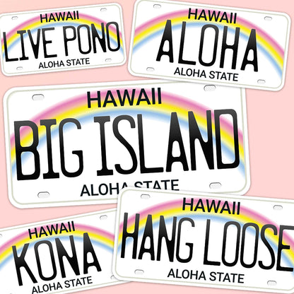 Hawaii License Plate Sticker - Choose Your City or Hawaiian Phrase Decal