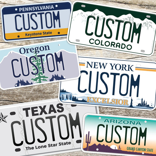 License Plate Custom Stickers - Bulk Name Drop Decals