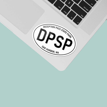 Deception Pass State Park Washington White Oval Sticker