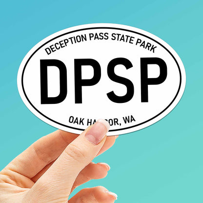 Deception Pass State Park Washington White Oval Sticker
