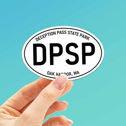 Deception Pass State Park Washington White Oval Sticker