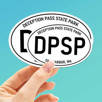 Deception Pass State Park Washington White Oval Sticker