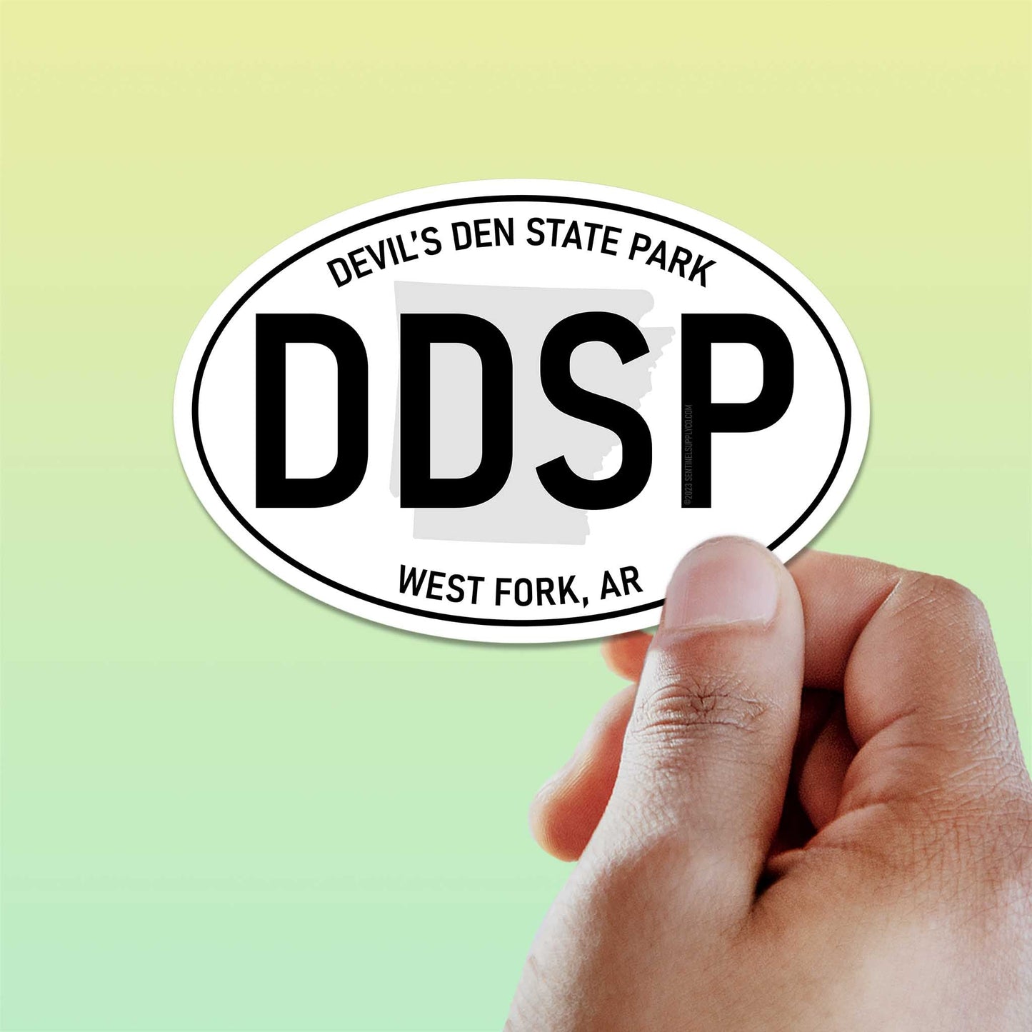 Devil's Den State Park Arkansas White Oval Sticker