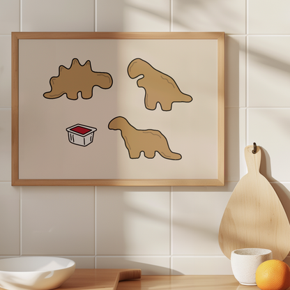 Dino Nuggets Unframed Art Print