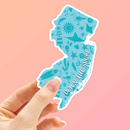 Blue Down the Shore NJ Sticker