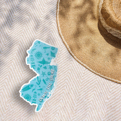 Blue Down the Shore NJ Sticker