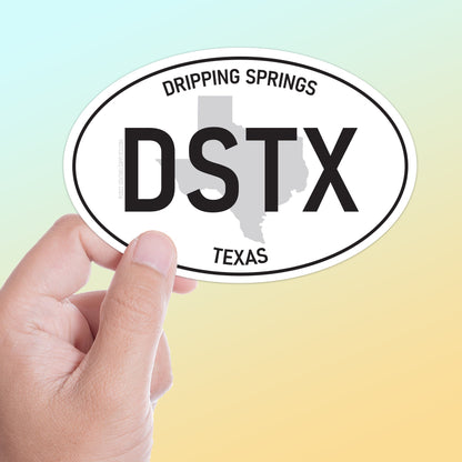 White Oval Dripping Springs Texas Sticker