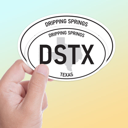 White Oval Dripping Springs Texas Sticker