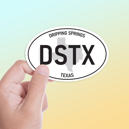 White Oval Dripping Springs Texas Sticker