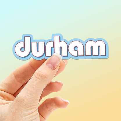 Retro Durham North Carolina Sticker - Cool NC Decal