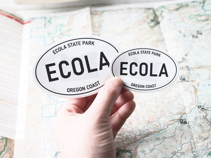 Ecola State Park Oregon White Oval Bumper Sticker