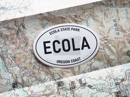 Ecola State Park Oregon White Oval Bumper Sticker