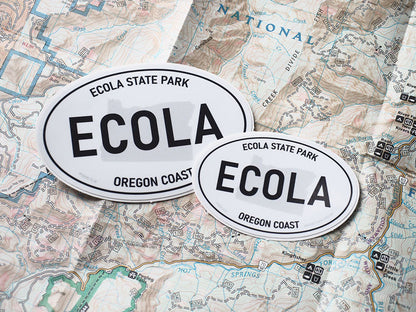 Ecola State Park Oregon White Oval Bumper Sticker