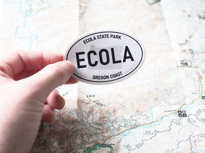 Ecola State Park Oregon White Oval Bumper Sticker