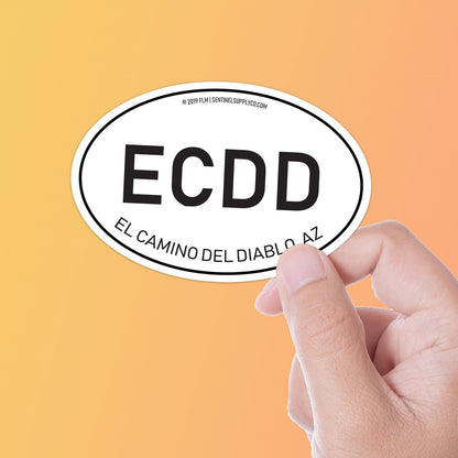 El Camino Del Diablo - White Oval Sticker