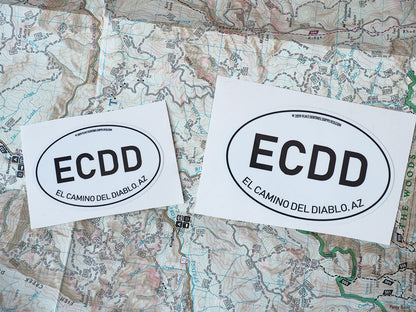 El Camino Del Diablo - White Oval Sticker
