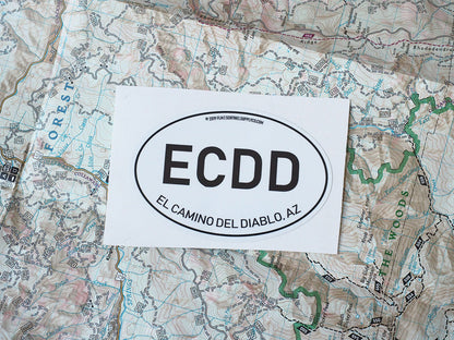 El Camino Del Diablo - White Oval Sticker