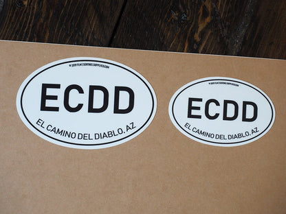 El Camino Del Diablo - White Oval Sticker