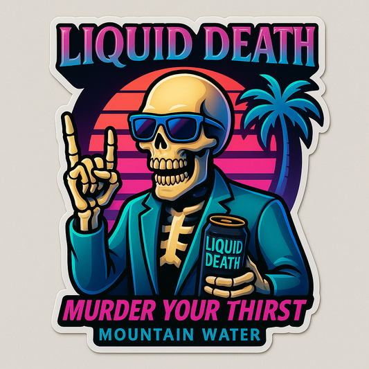 Liquid Death Stickers - Carrco Labels