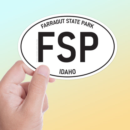 Farragut State Park Idaho White Oval Sticker
