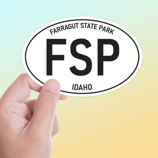 Farragut State Park Idaho White Oval Sticker